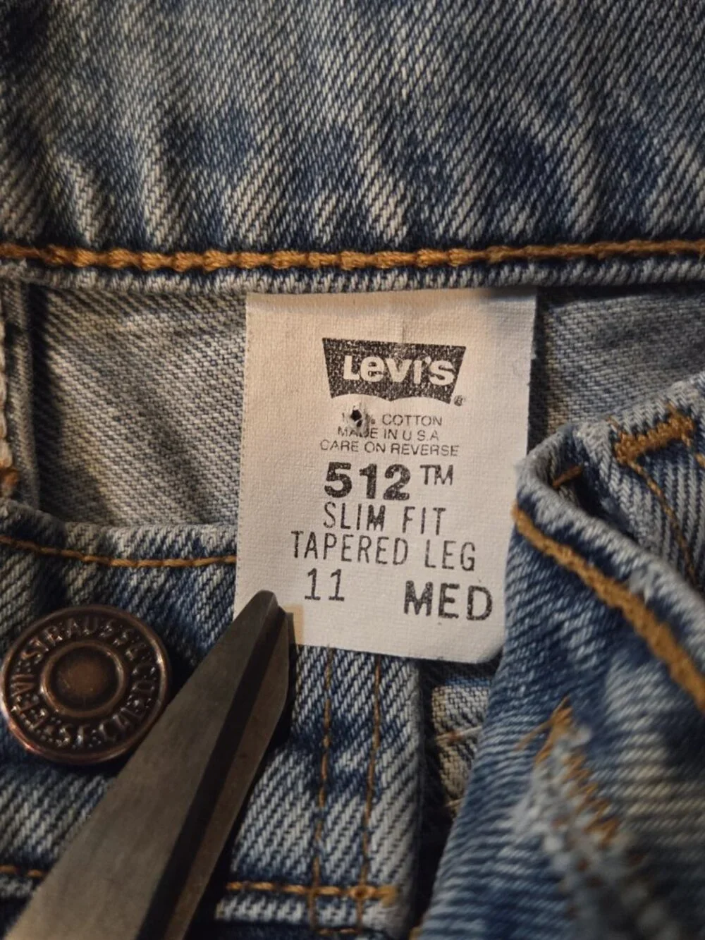 VTG Levi's Jean Women 29x30.5 512 Slim Tapered Blue Faded Denim Tag 11M